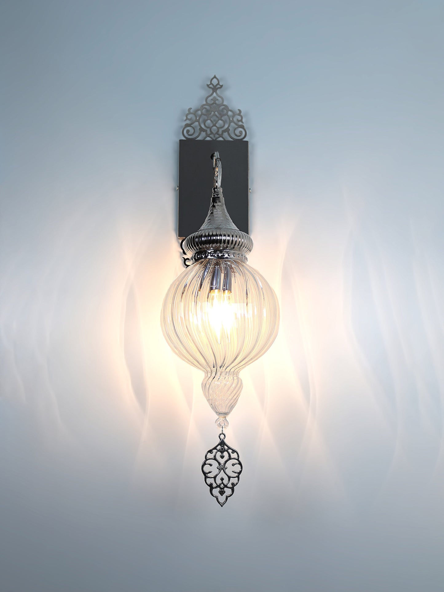 Ottoman Clear Glass Sconce Light