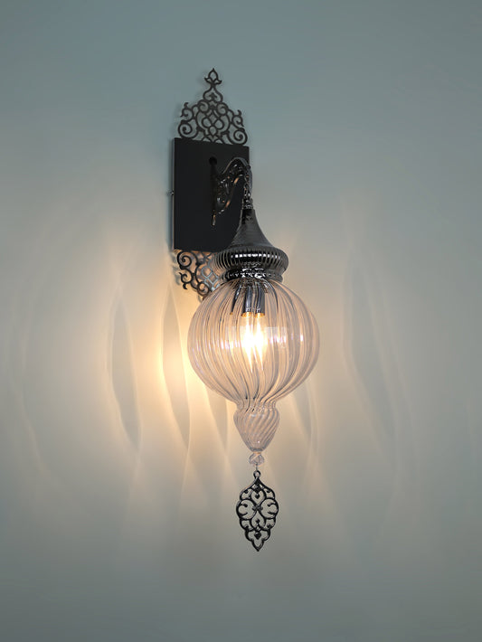 Ottoman Clear Glass Sconce Light