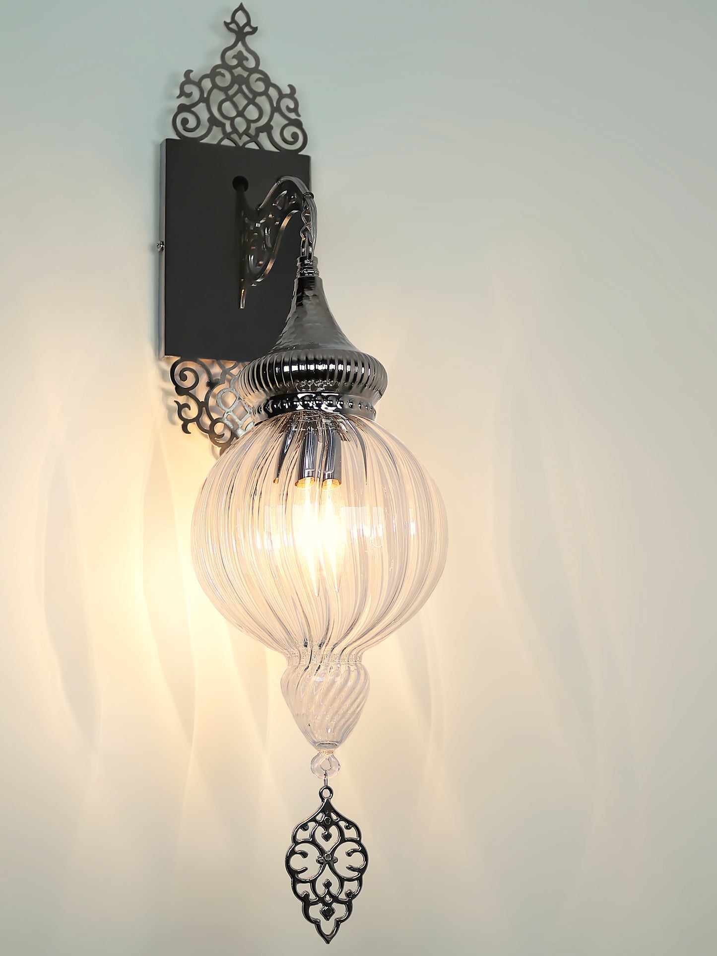 Ottoman Clear Glass Sconce Light