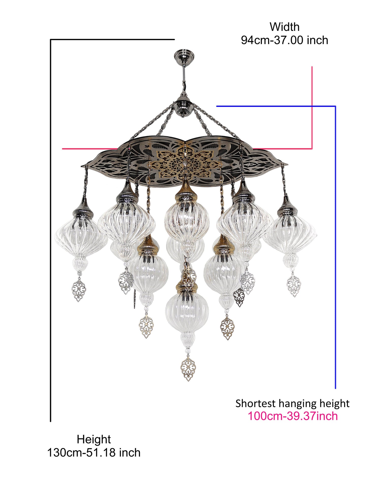 Ottoman Clear Glass Chandelier