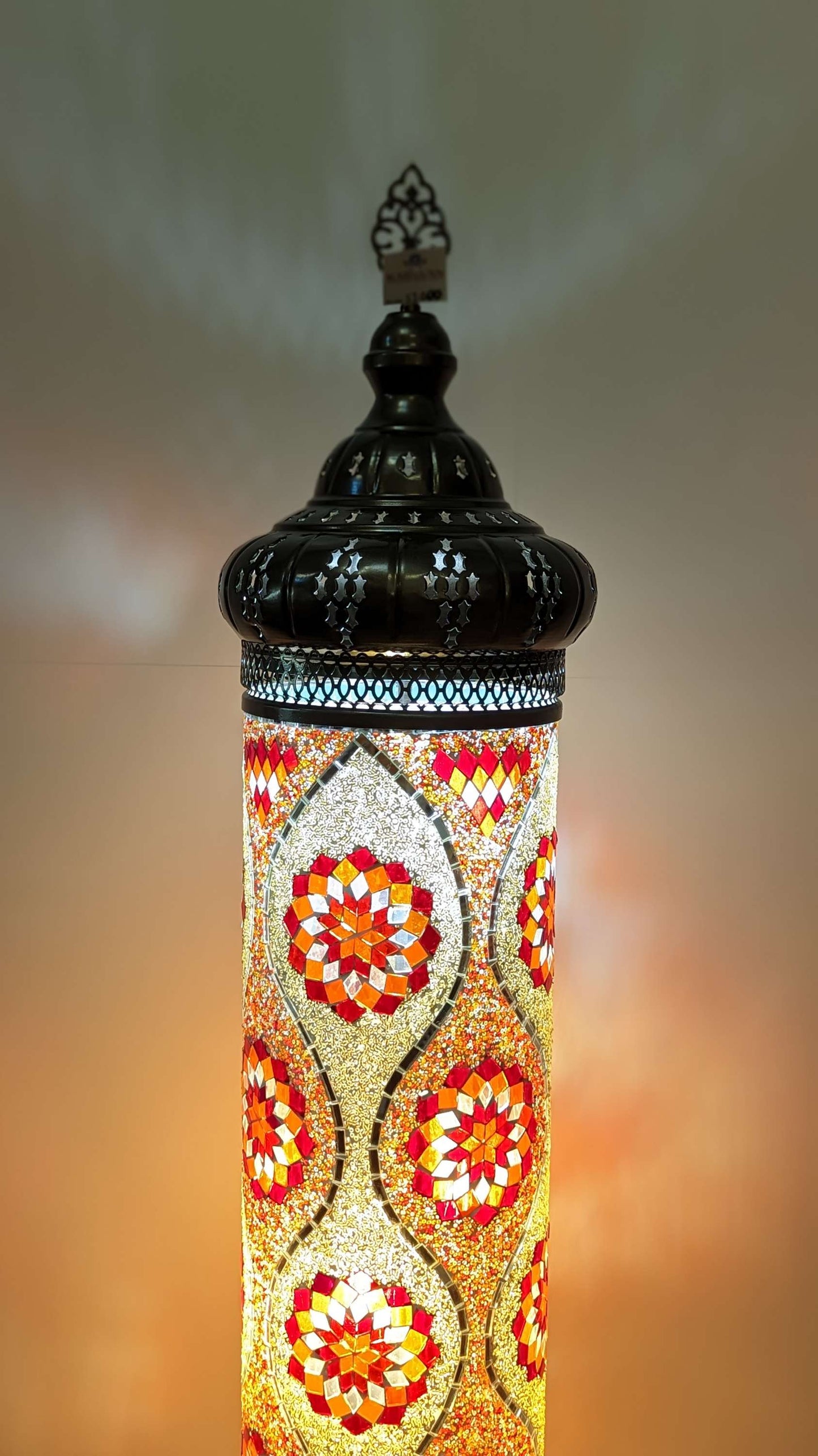 Mosaic Turkish Floor Lantern Cylinder