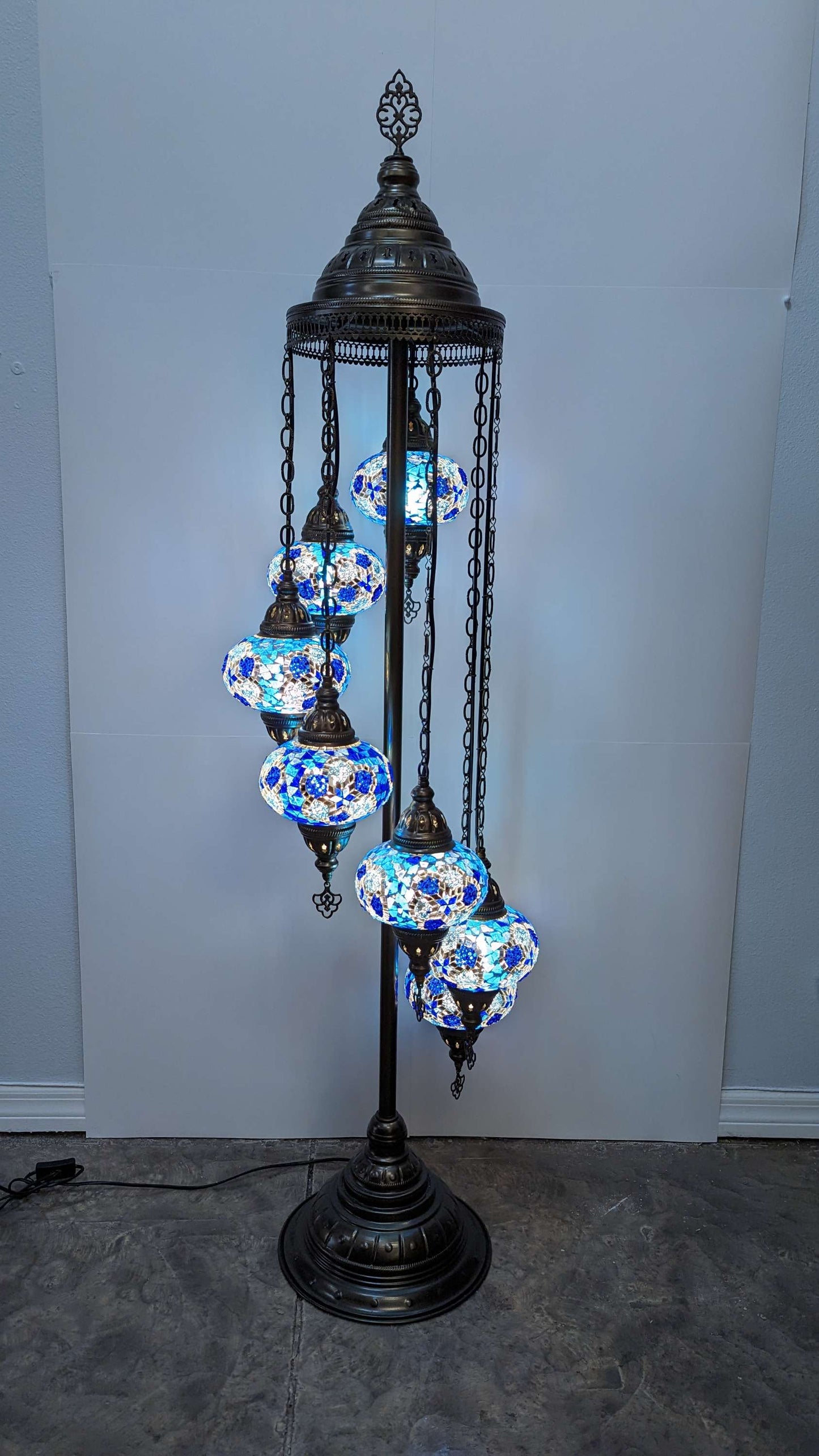 Mosaic Turkish Floor Lantern Globe