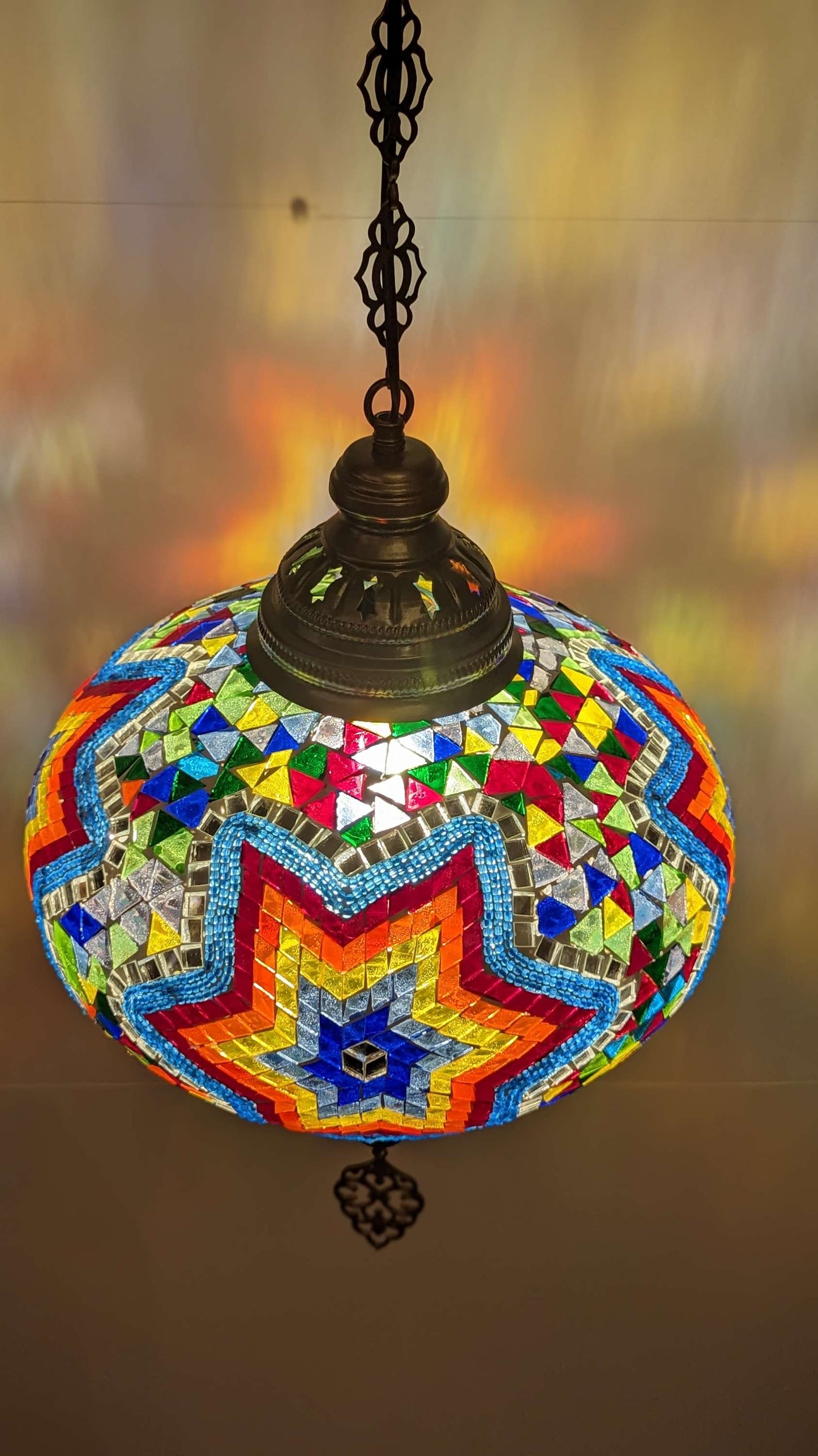 Turkish Mosaic Glass Hanging Light