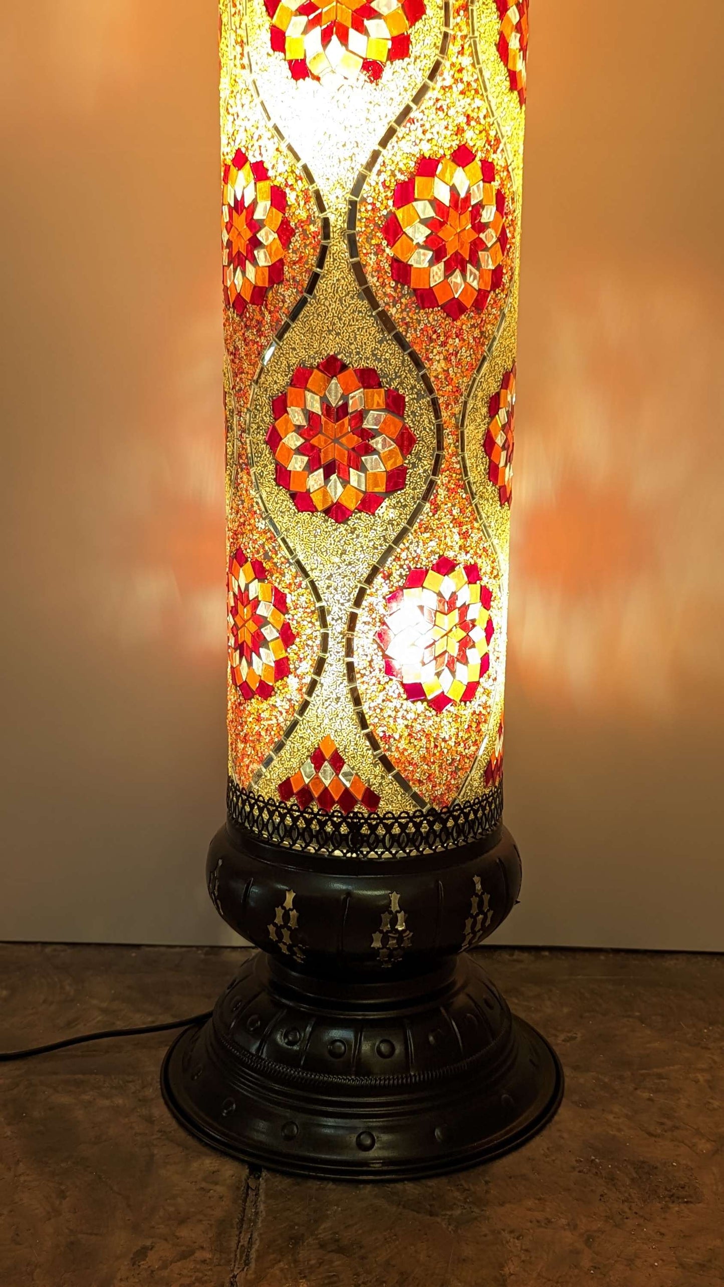 Mosaic Turkish Floor Lantern Cylinder