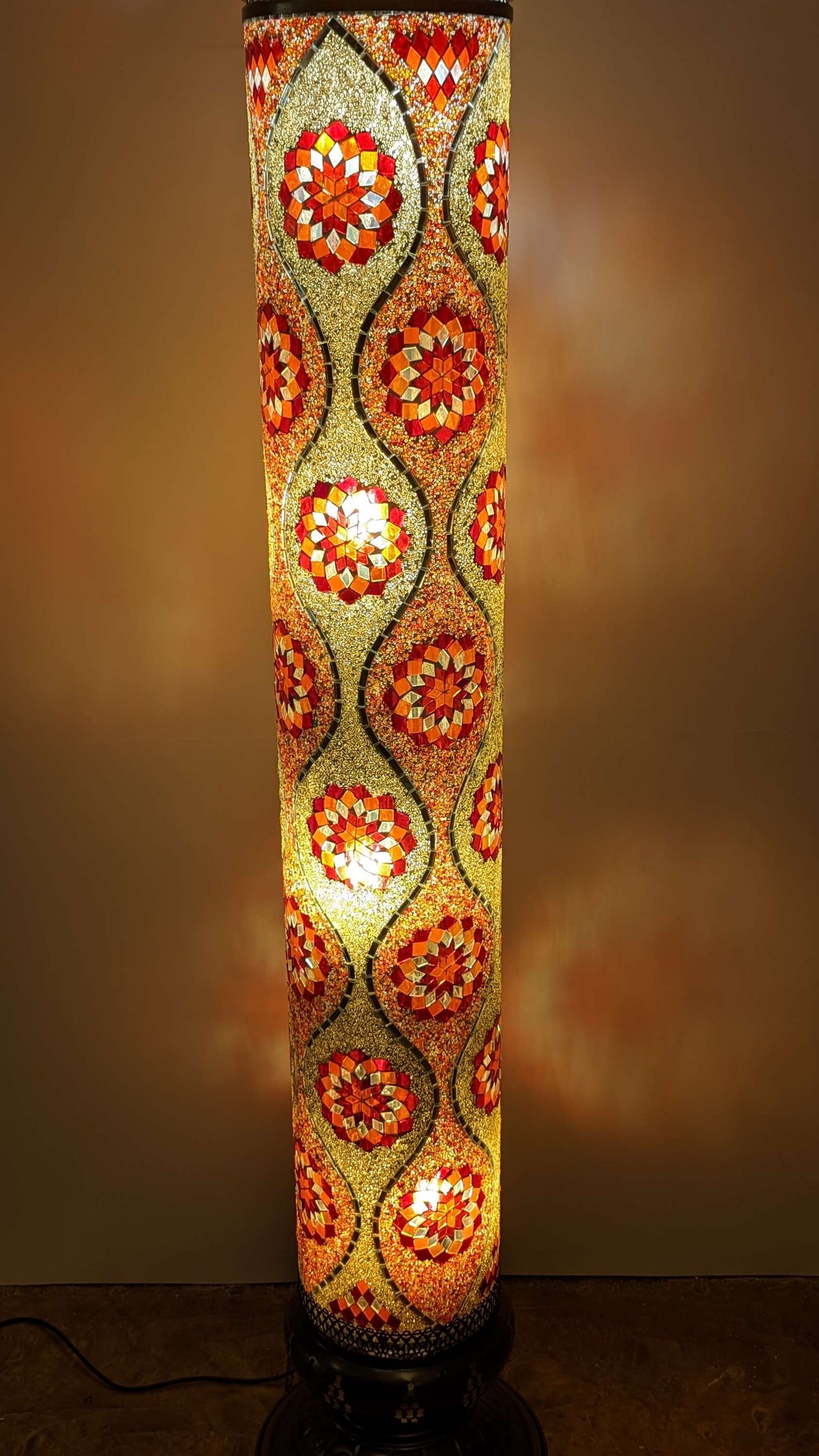 Mosaic Turkish Floor Lantern Cylinder