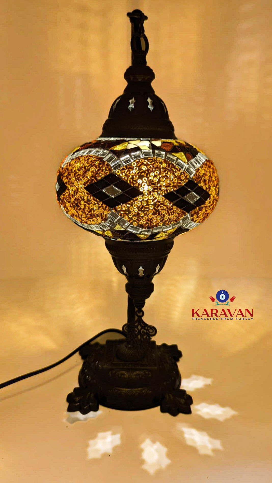 Mosaic Glass Turkish Table Lantern