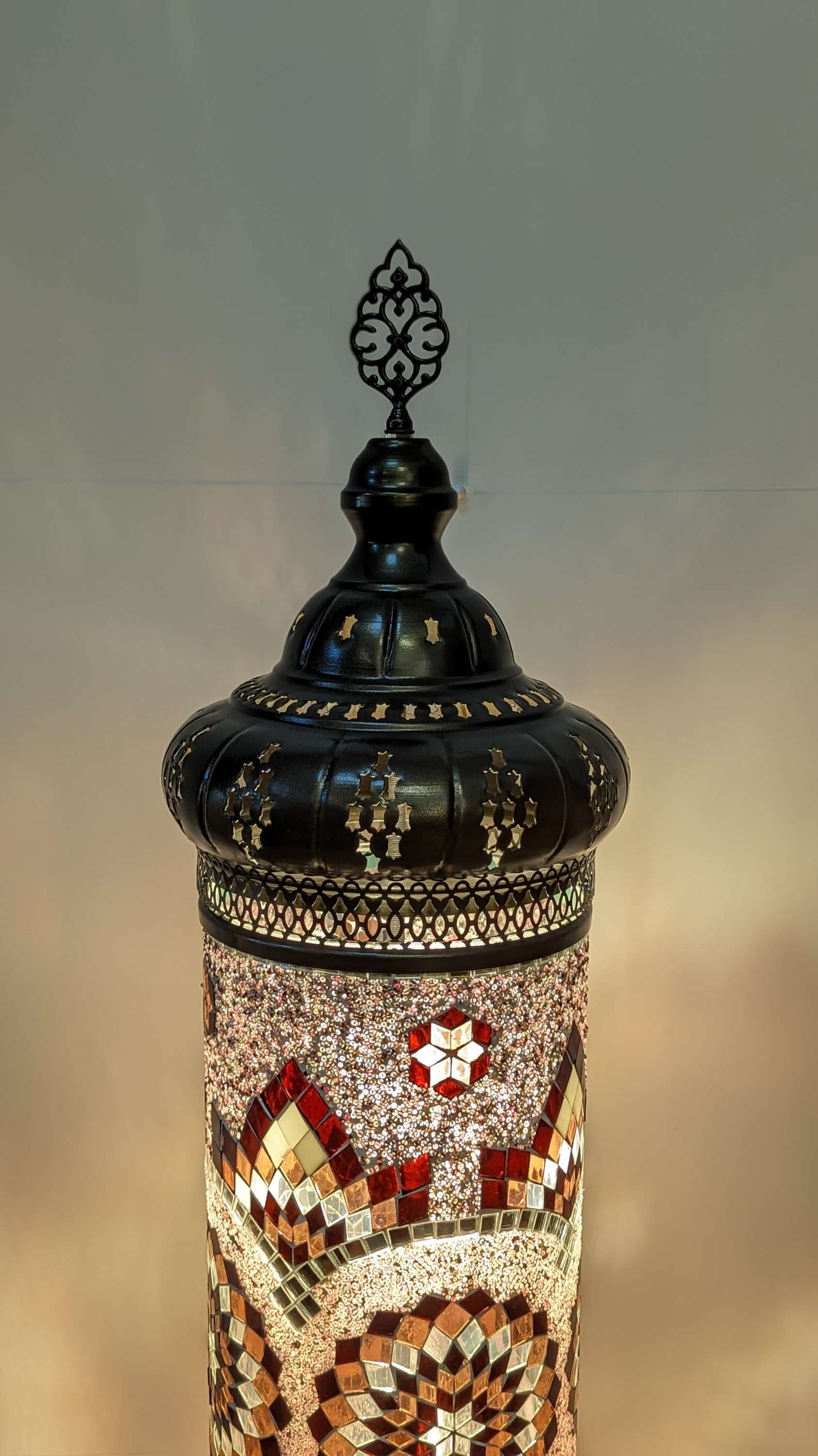 Mosaic Turkish Floor Lantern Cylinder