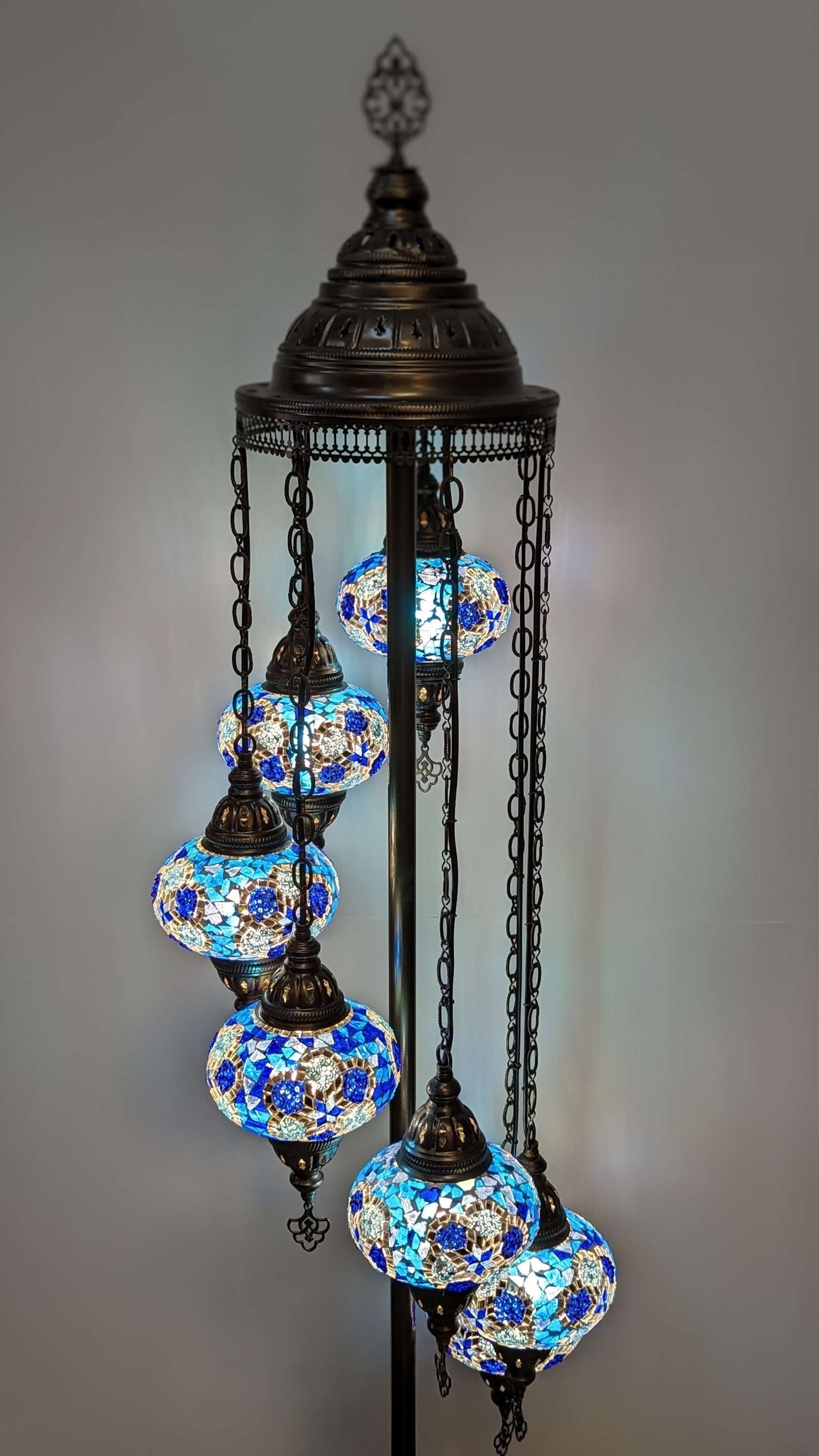 Mosaic Turkish Floor Lantern Globe