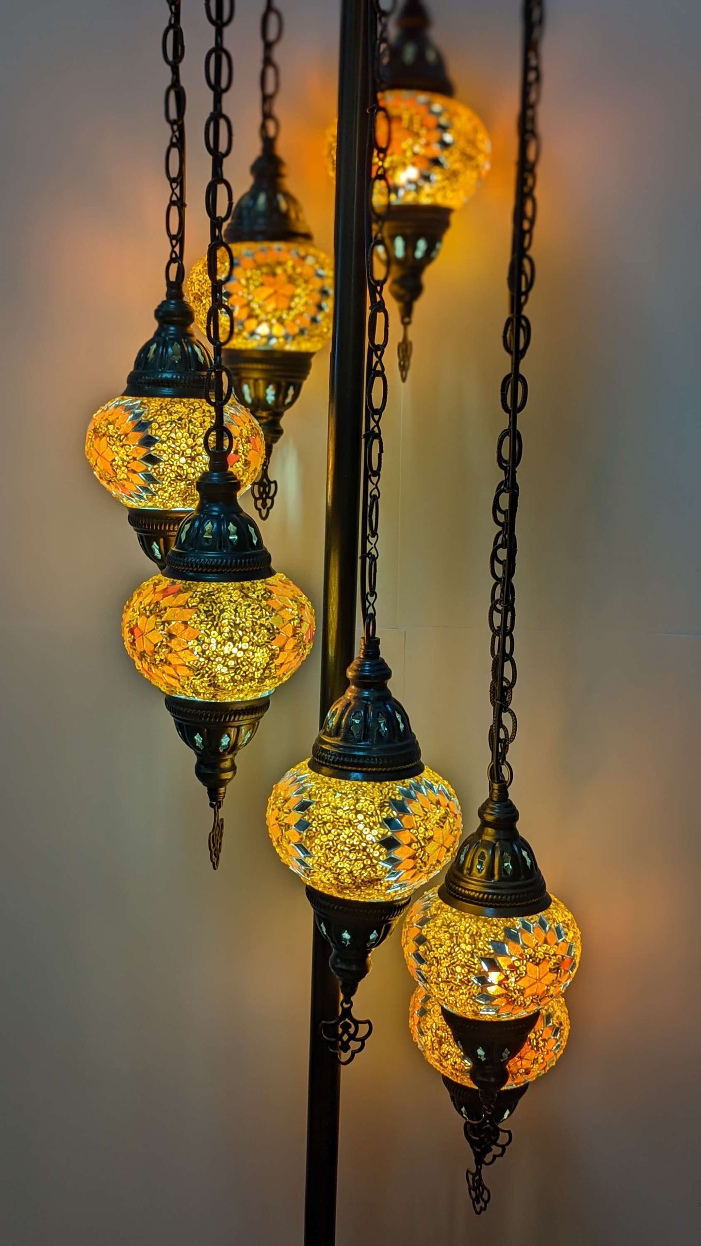 Mosaic Turkish Floor Lantern Globe