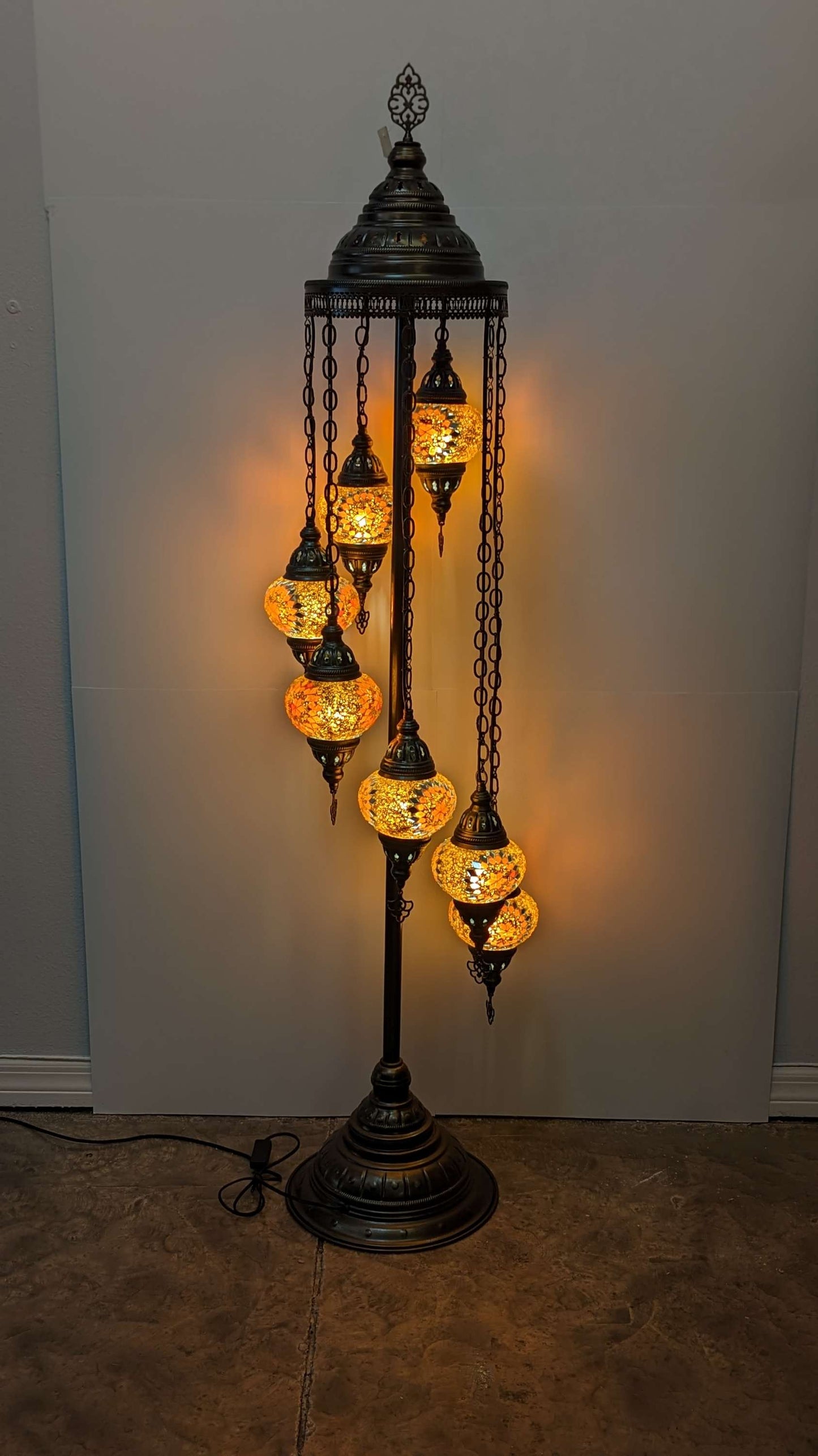Mosaic Turkish Floor Lantern Globe