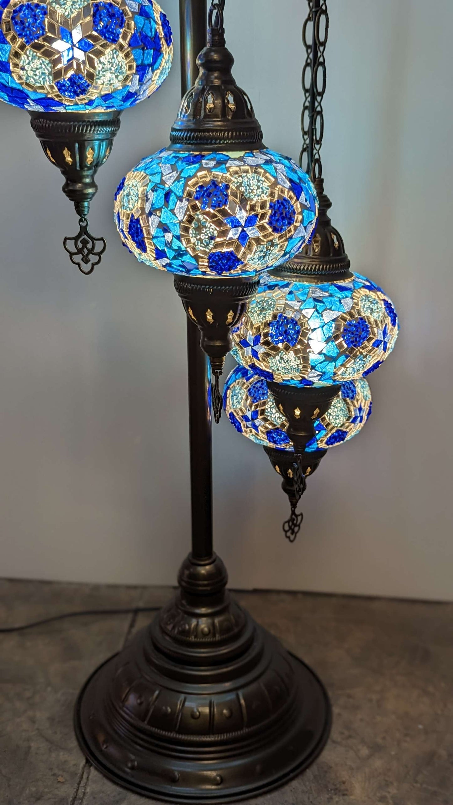 Mosaic Turkish Floor Lantern Globe