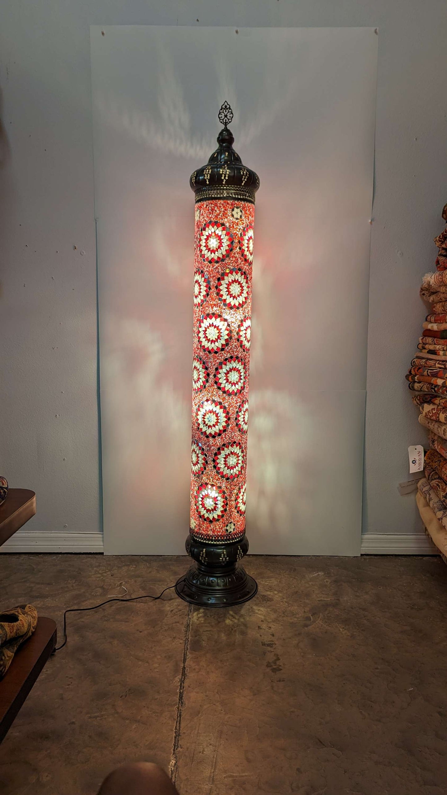 Mosaic Turkish Floor Lantern Cylinder