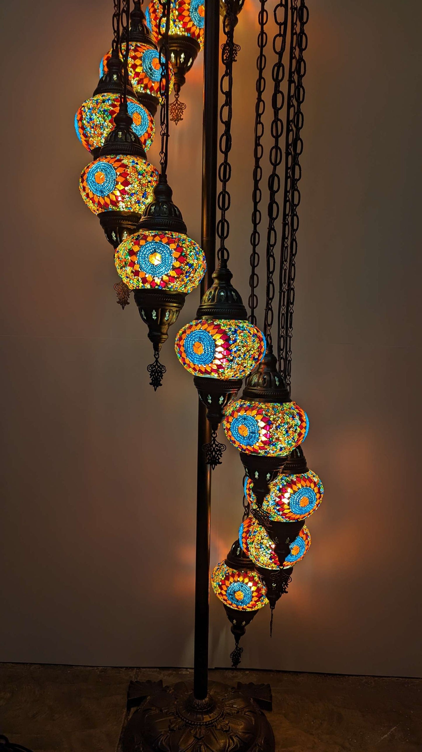 Mosaic Turkish Floor Lantern Globe