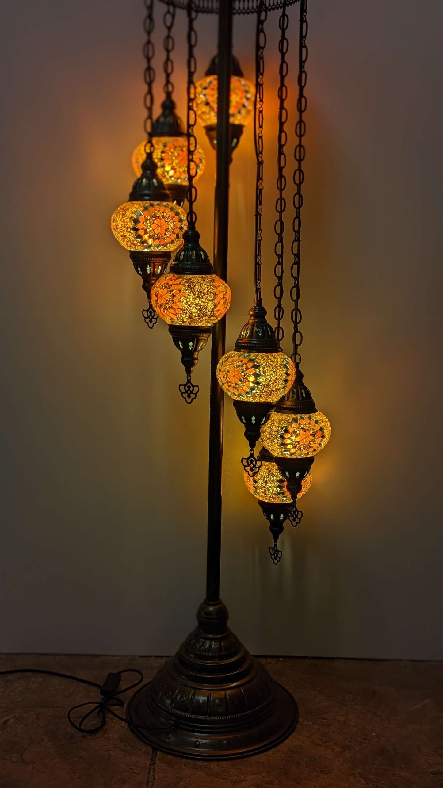 Mosaic Turkish Floor Lantern Globe