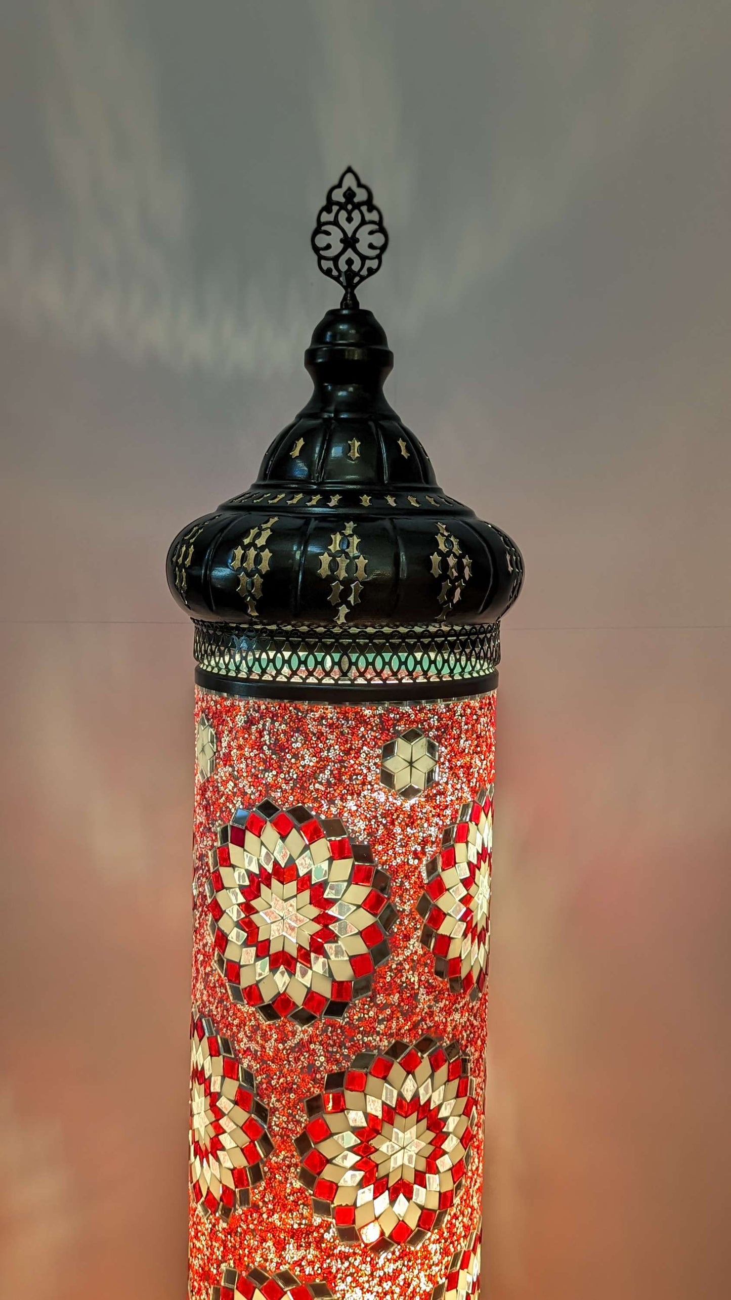 Mosaic Turkish Floor Lantern Cylinder