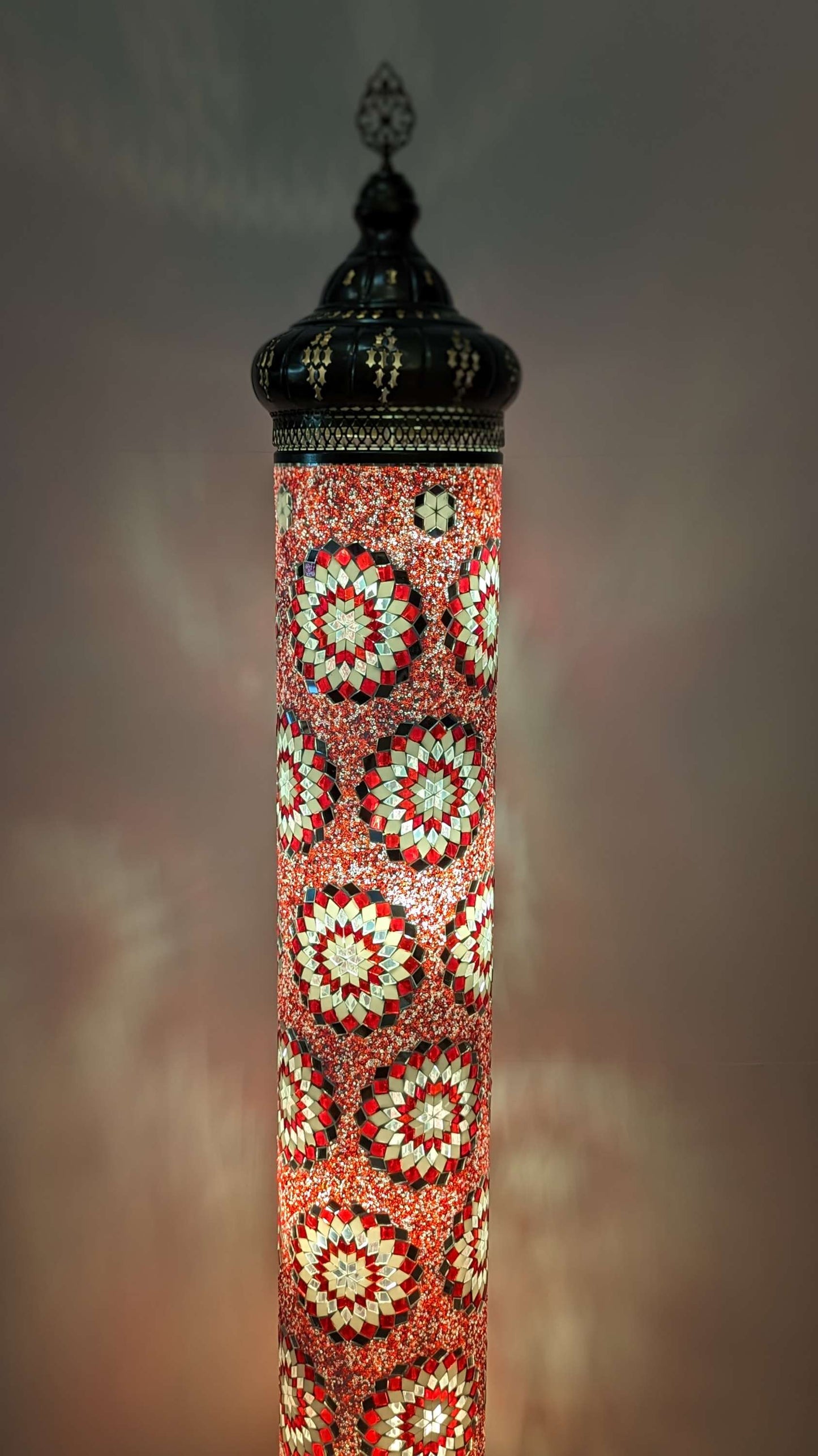 Mosaic Turkish Floor Lantern Cylinder