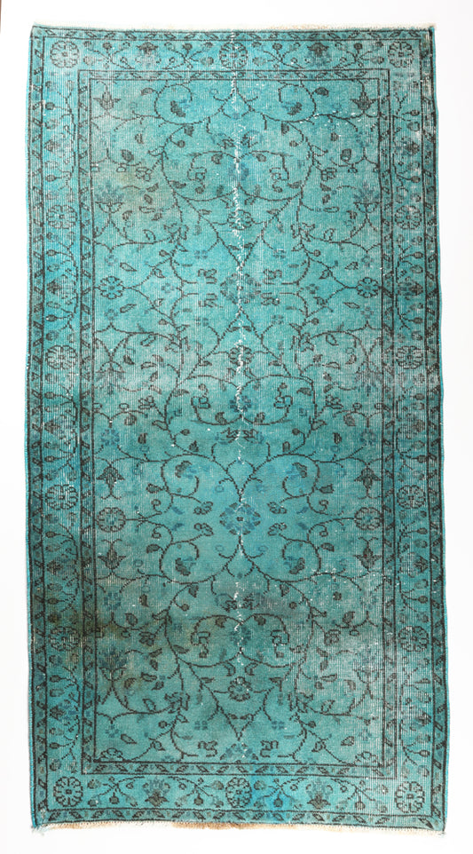 Vintage Overdyed Isparta Carpet