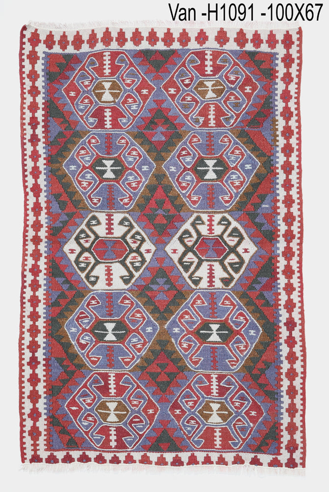 Vintage Small Lake Van Kilim