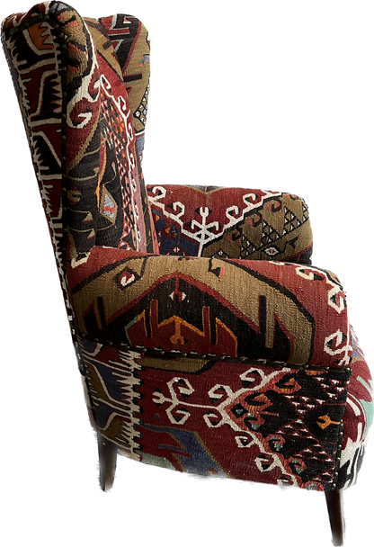 Antique Kilim Rug Armchair from Turkiye