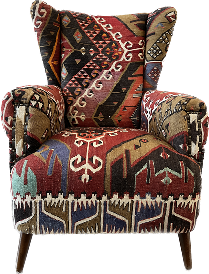 Antique Kilim Rug Armchair from Turkiye