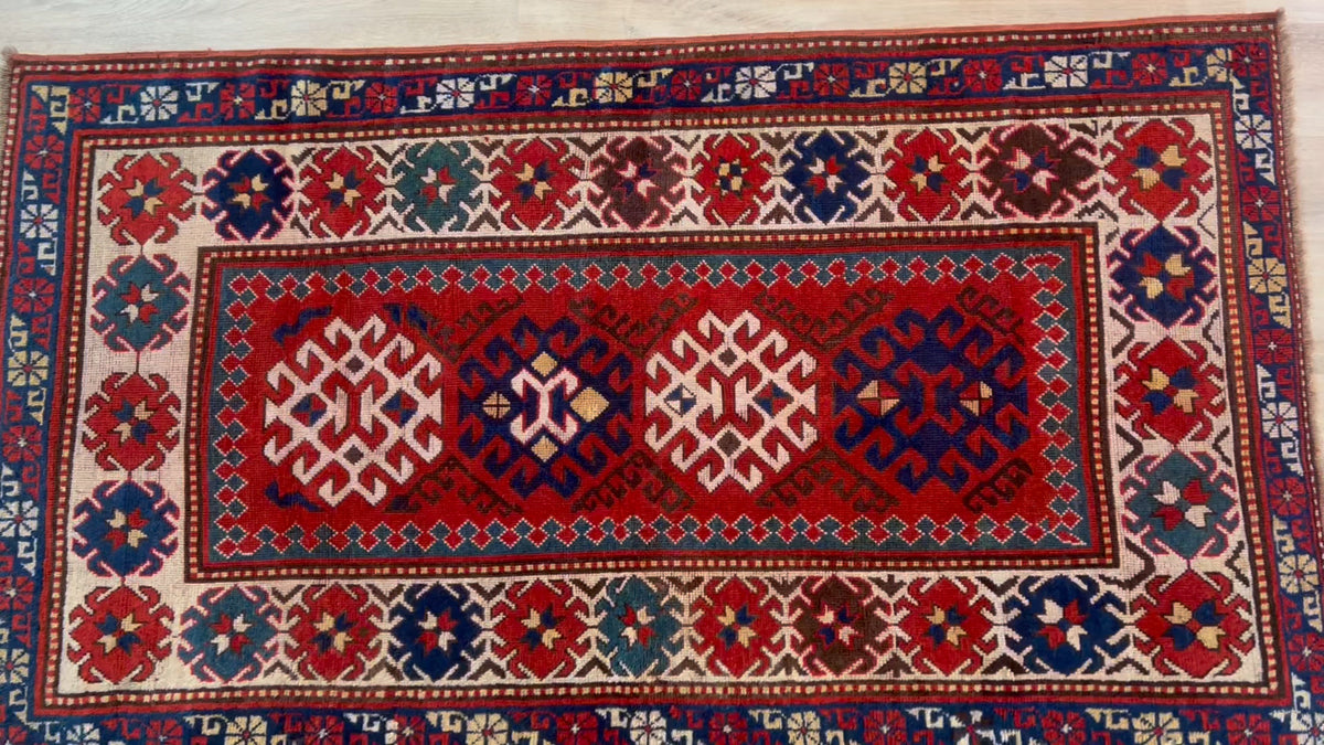 Antique Bordjalo Kazak Carpet