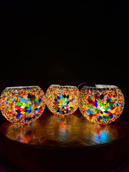 Turkish Glass Mosaic Candle Holders
