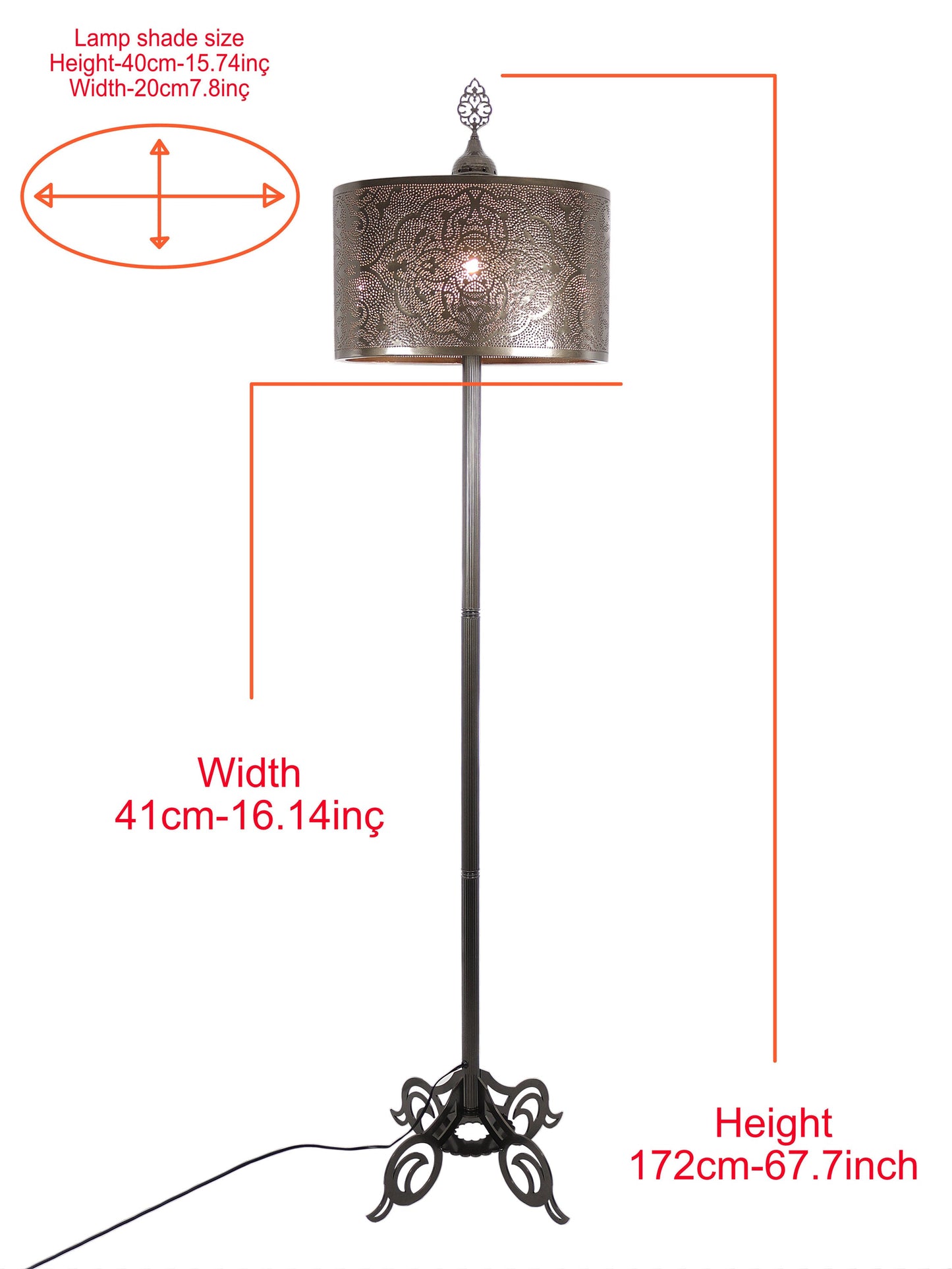 Moroccan Pierced Metal Floor Lamp