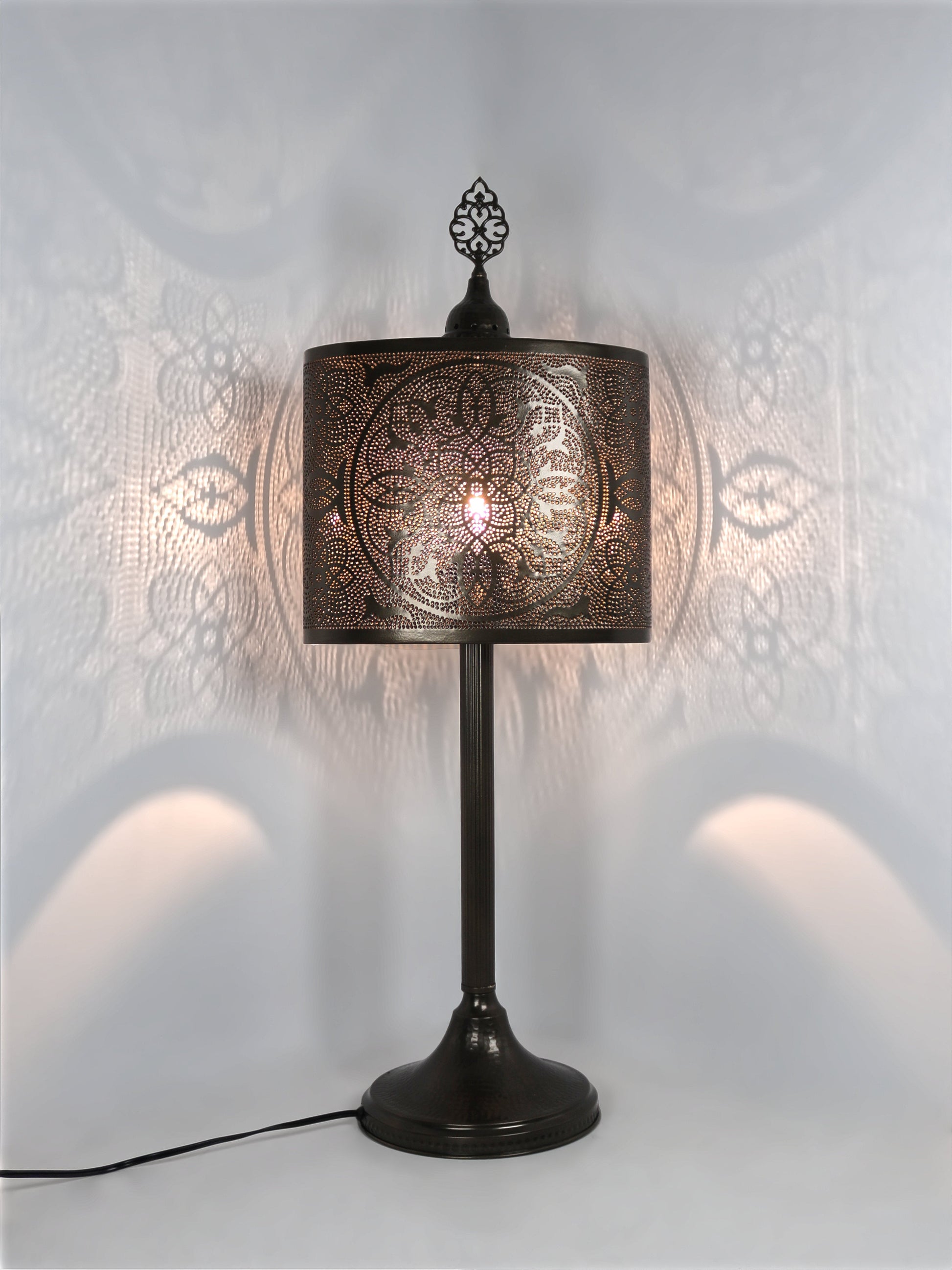 Moroccan Pierced Metal Table Lamp