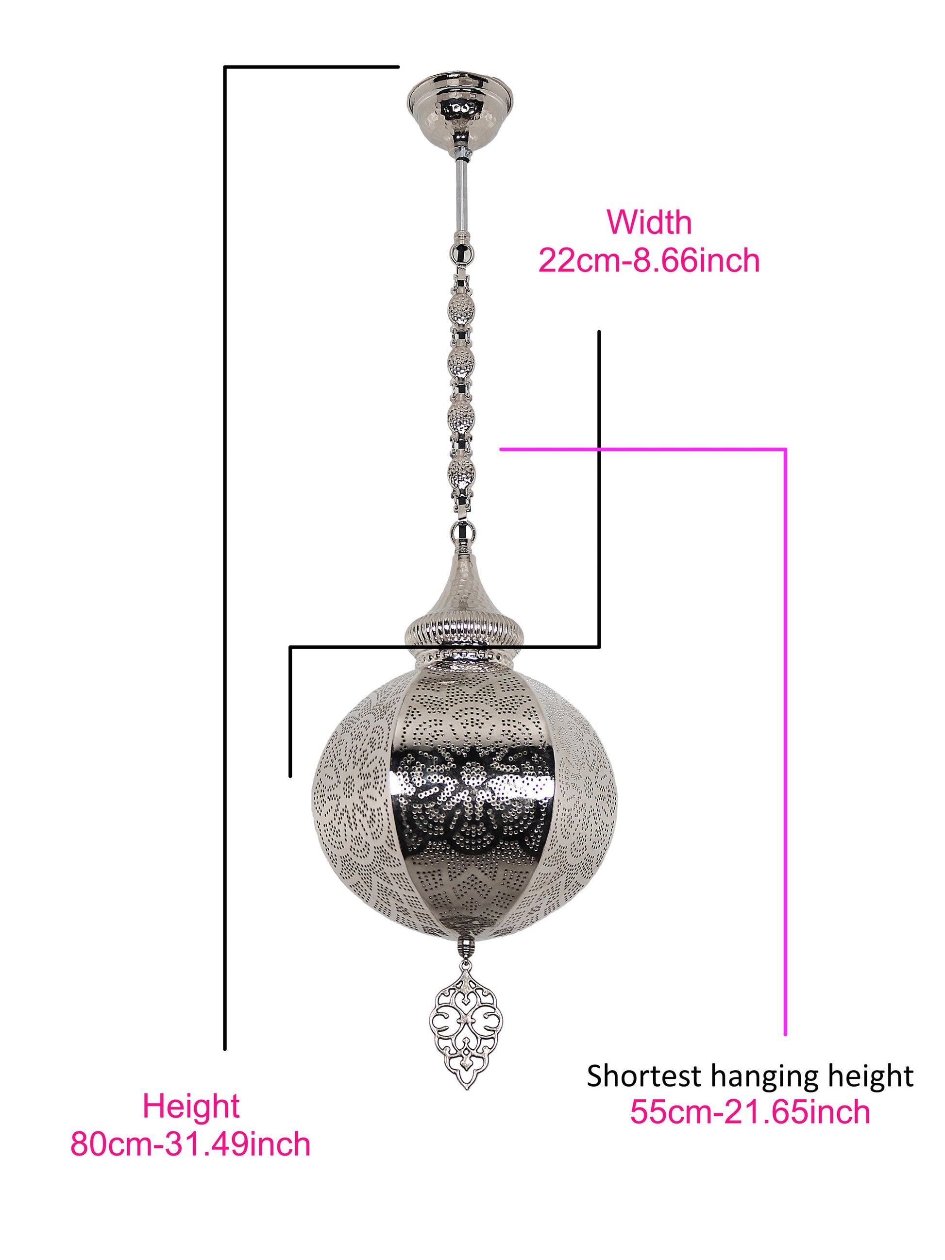Moroccan Pierced Metal Pendant Light