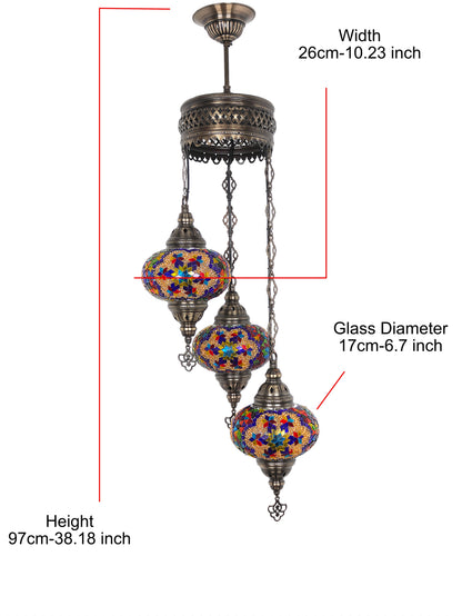 Turkish Mosaic Glass Chandelier