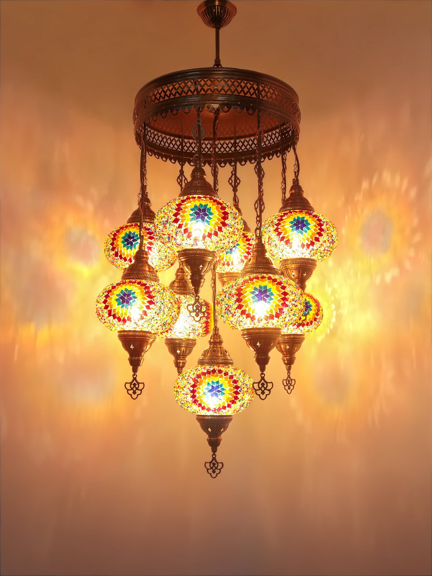 Turkish Mosaic Glass Chandelier