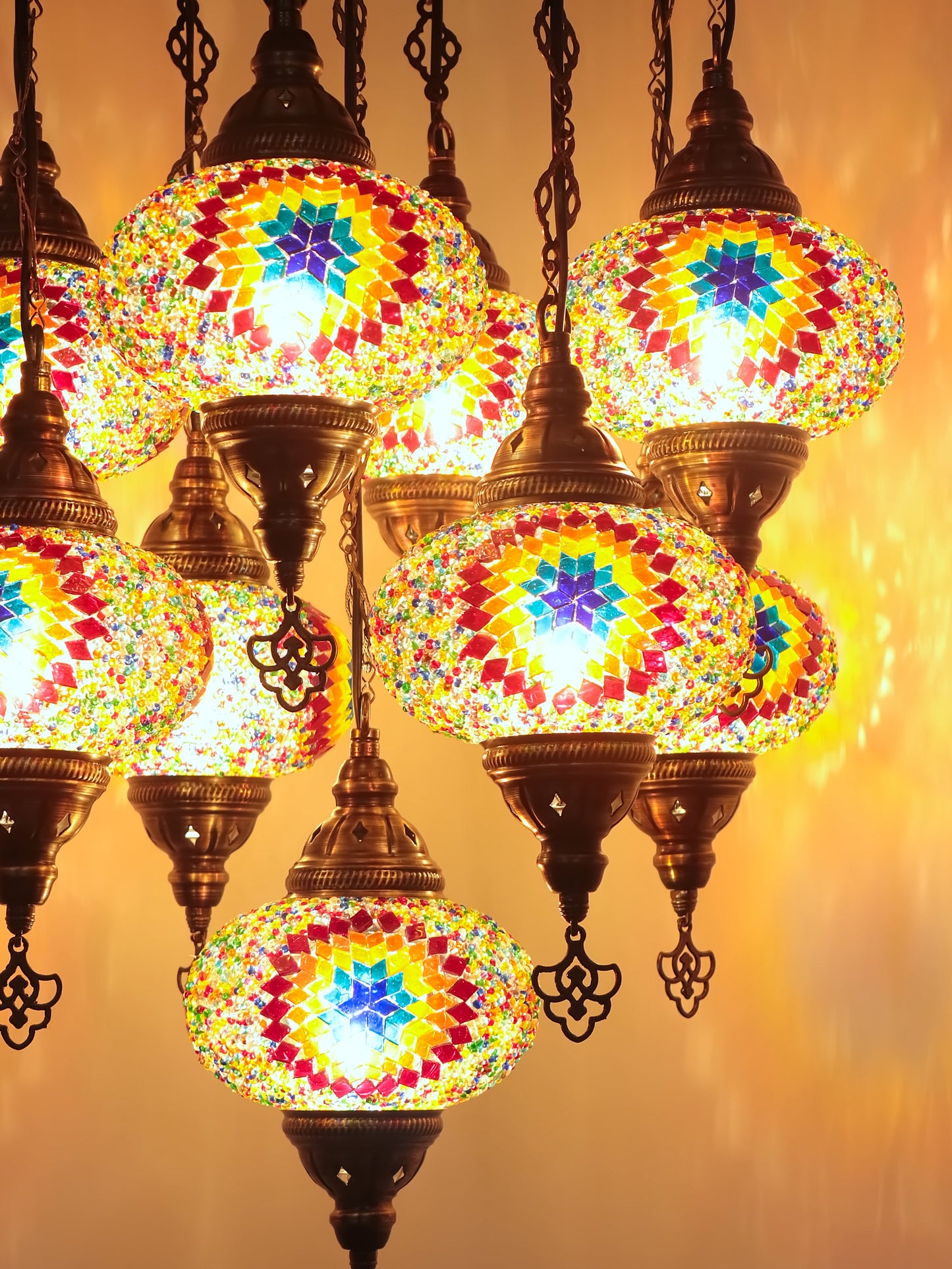 Turkish Mosaic Glass Chandelier