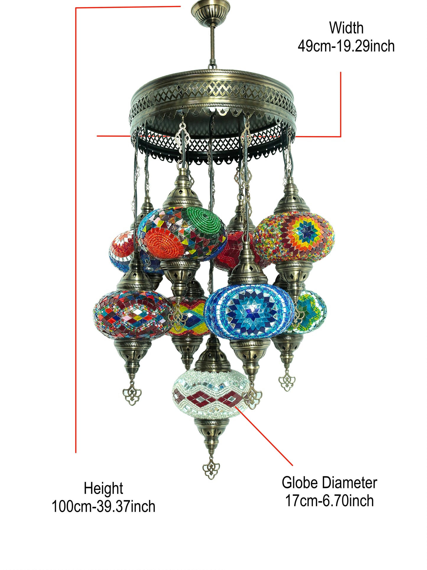 Turkish Mosaic Glass Chandelier