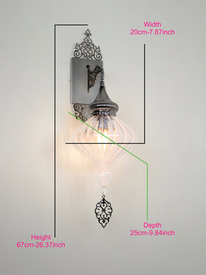 Ottoman Clear Glass Sconce Light