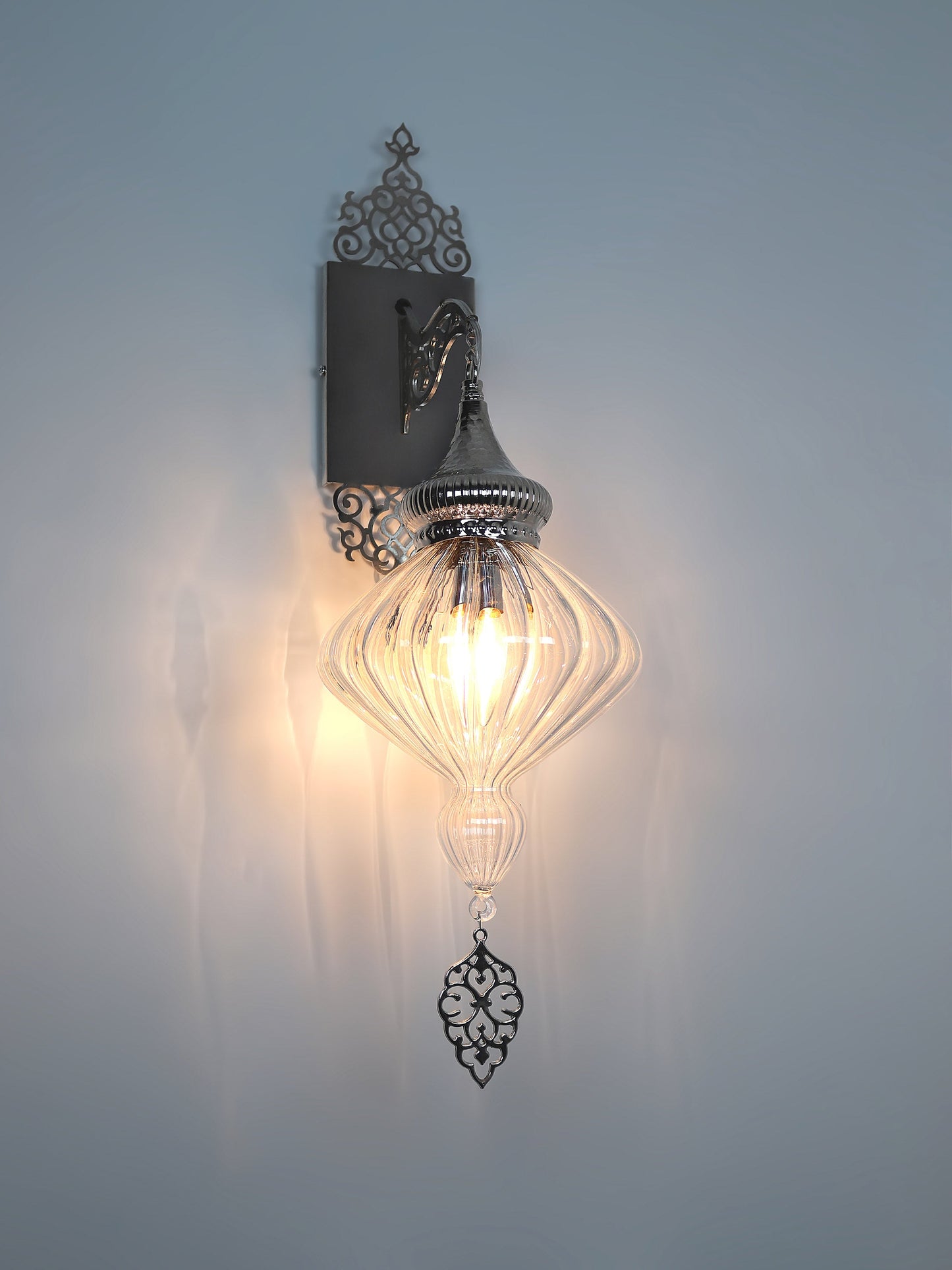 Ottoman Clear Glass Sconce Light