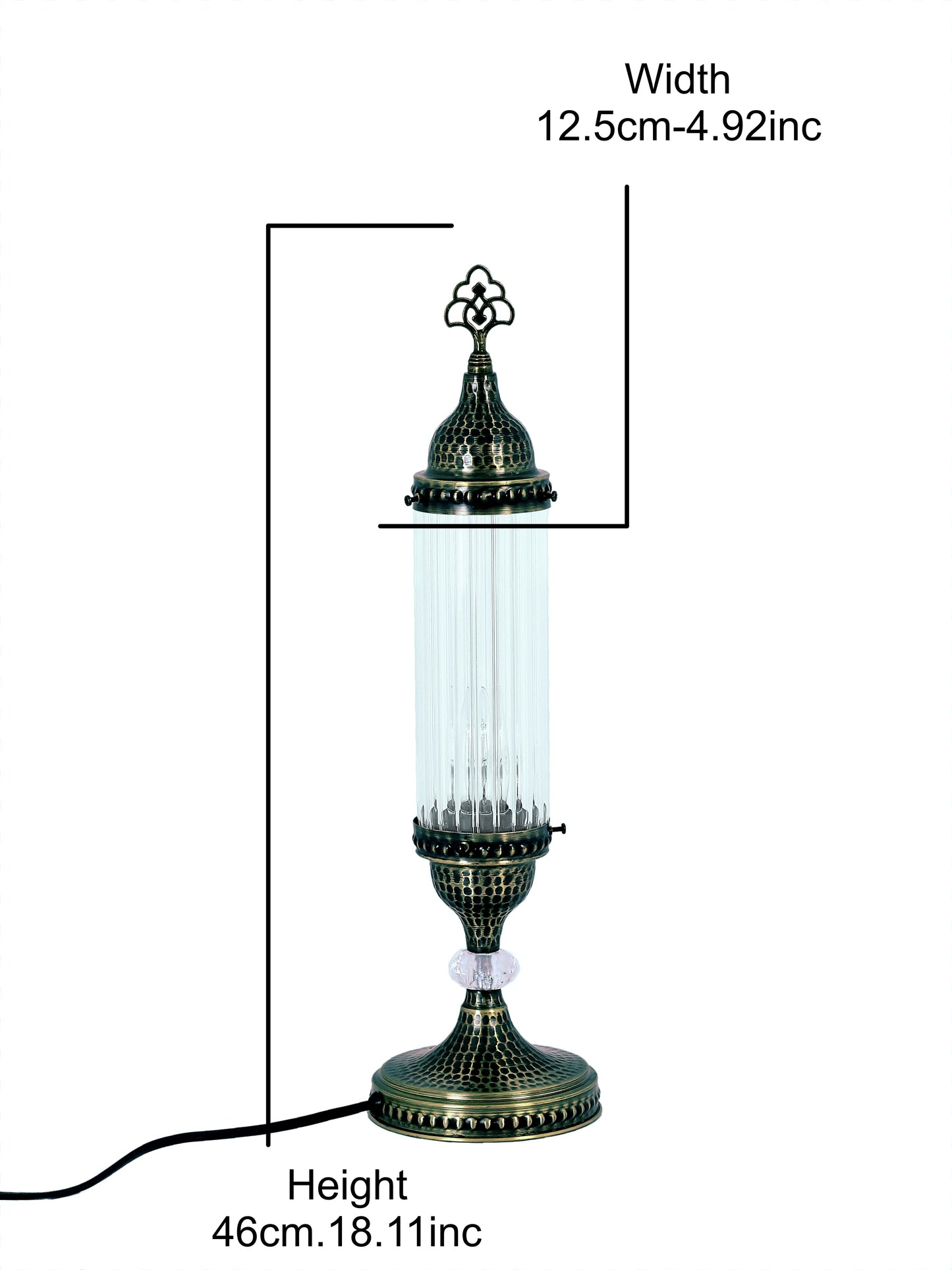 Ottoman Clear Glass Table Lamp