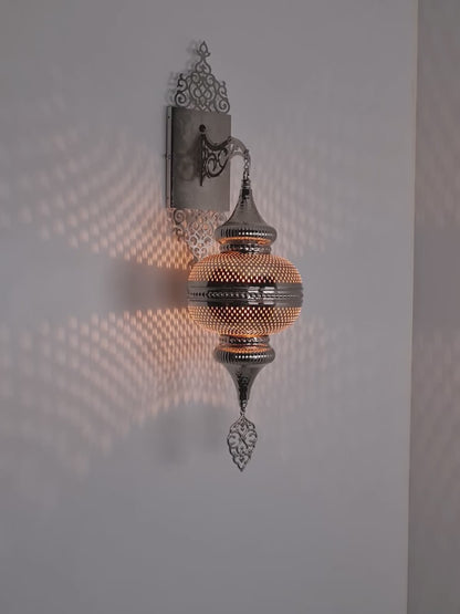 Moroccan Pierced Metal Wall Sconce Light