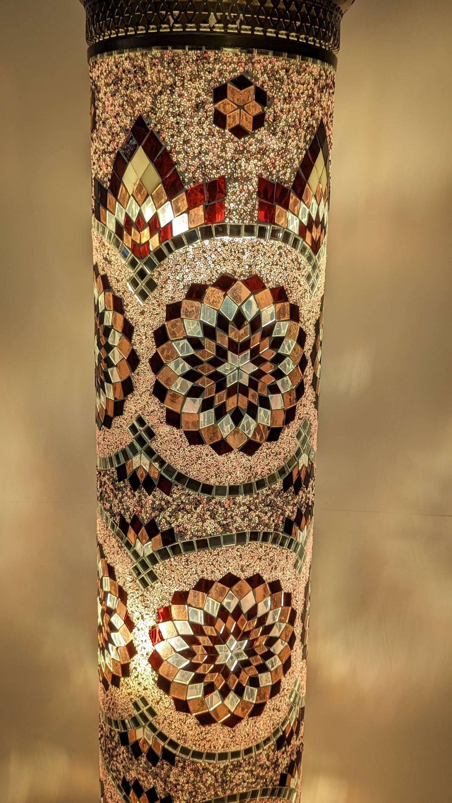 Mosaic Turkish Floor Lantern Cylinder