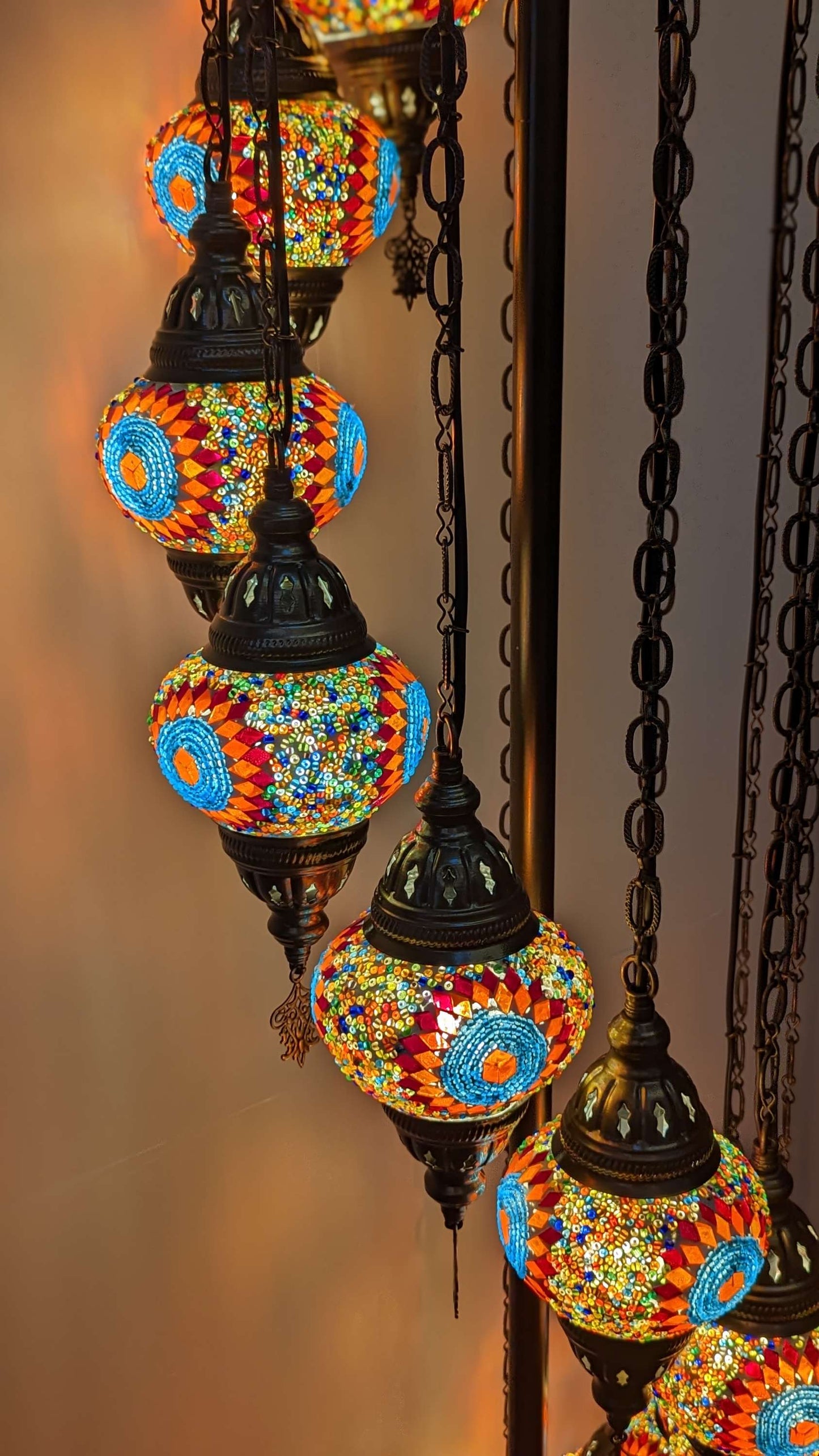 Mosaic Turkish Floor Lantern Globe