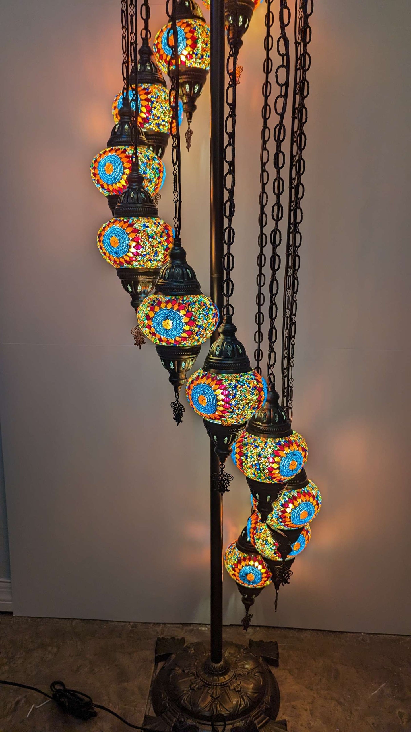 Mosaic Turkish Floor Lantern Globe