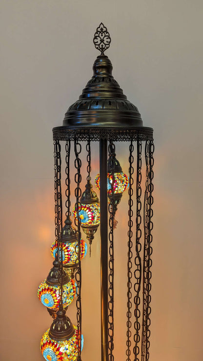 Mosaic Turkish Floor Lantern Globe
