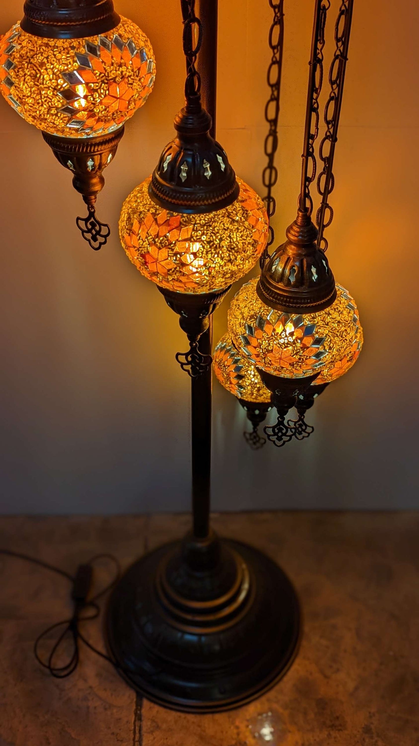 Mosaic Turkish Floor Lantern Globe