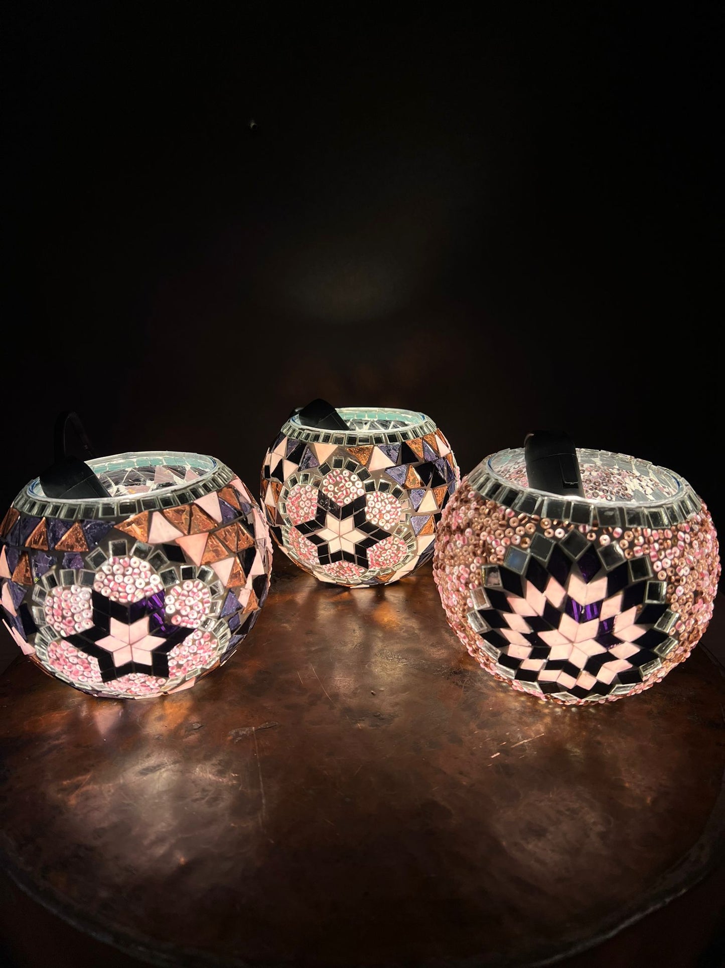 Turkish Glass Mosaic Candle Holders