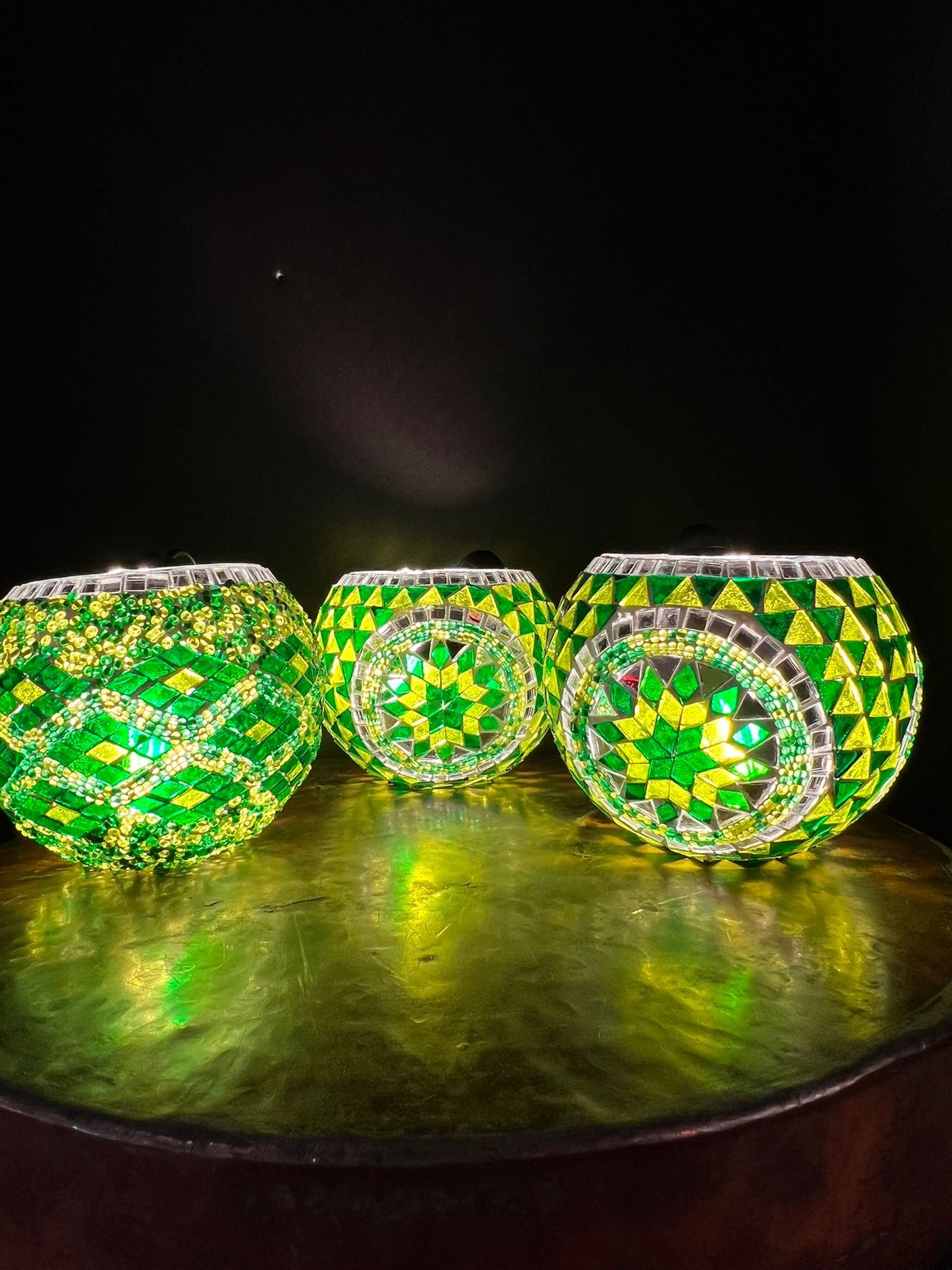 Turkish Glass Mosaic Candle Holders